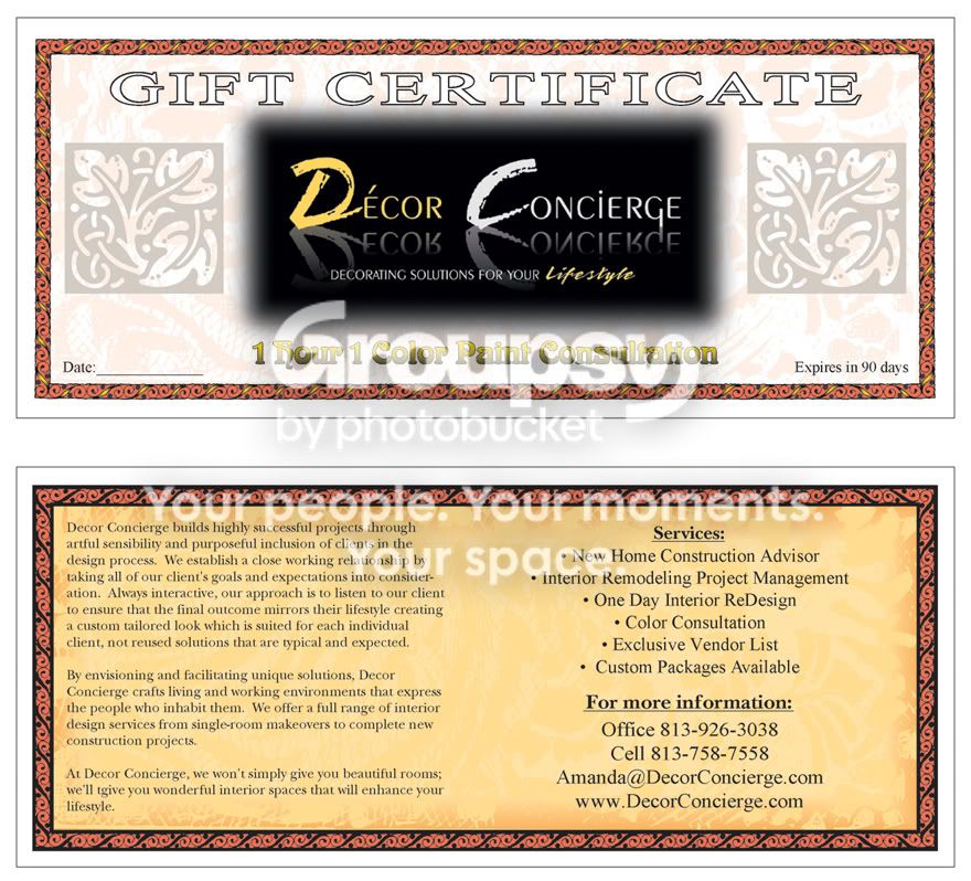 Gift Certificate - Decor Concierge