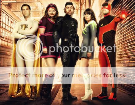 The cast of the UK version of no Heroics